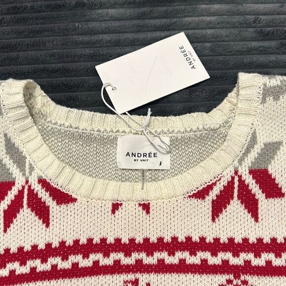 Andree Holiday Christmas Sweater - Ivory  Women’s Large - Picture 2 of 5